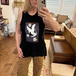 Black Graphic Tank Top